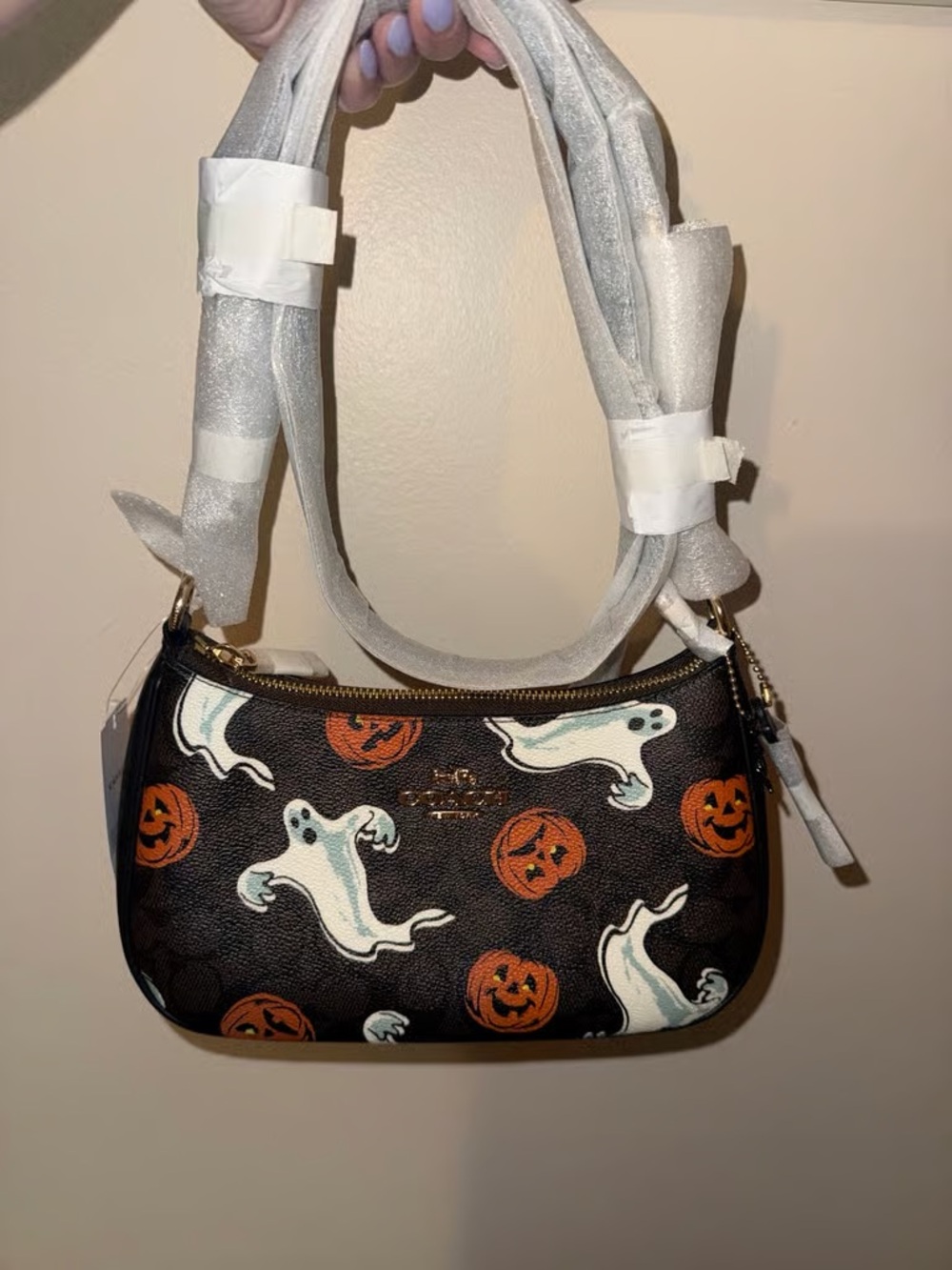 Coach Black Crossbody with Ghost & Pumpkin Print